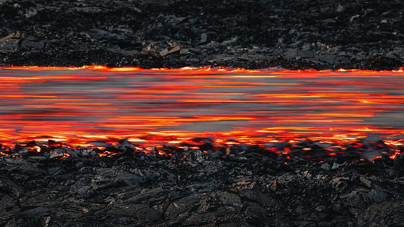 Lavafluss vom Vulkan Fagradalsfjall von Martijn Smeets