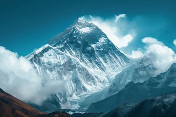 Indrukwekkend uitzicht op Everest van fernlichtsicht
