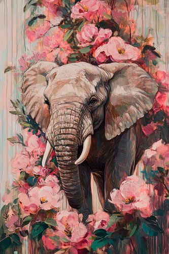 Olifant en bloemen