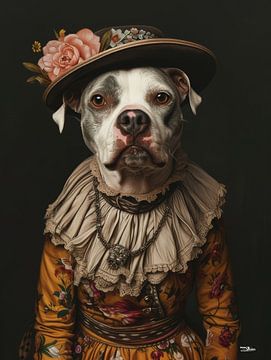 Hund in viktorianischem Kleid von Gelissen Artworks