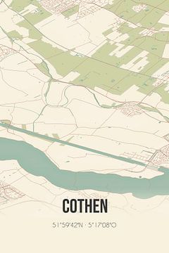Vintage landkaart van Cothen (Utrecht) van MijnStadsPoster