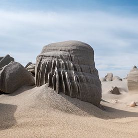 Sand sculptures on the beach by Jan Huneman