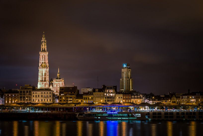 Nachtzicht op Antwerpen von Johan Vos