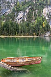Beautiful old wooden rowing boat on Lake Braies, South Tyrol by Christian Müringer