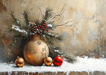 Christmas still life | Red Gold Christmas by Art Whims