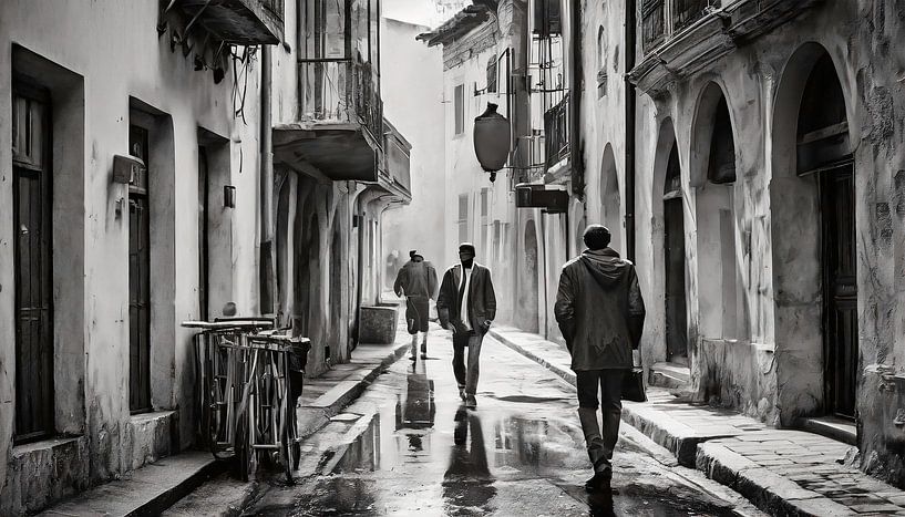 Homme avec veste et chapeau dans la rue par Mustafa Kurnaz