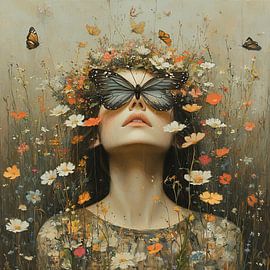 Femme papillon sur Peintures accrocheuses
