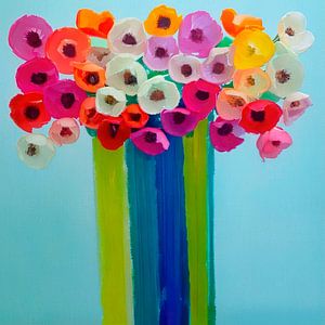 Modern Abstract Stilleven. PopArt boeket bloemen