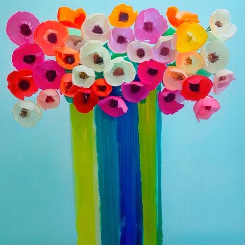 Modernes abstraktes Stilleben. PopArt Blumenstrauß