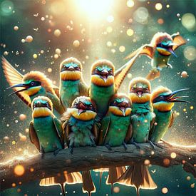 Group of Bee-Eaters by Eric Nagel