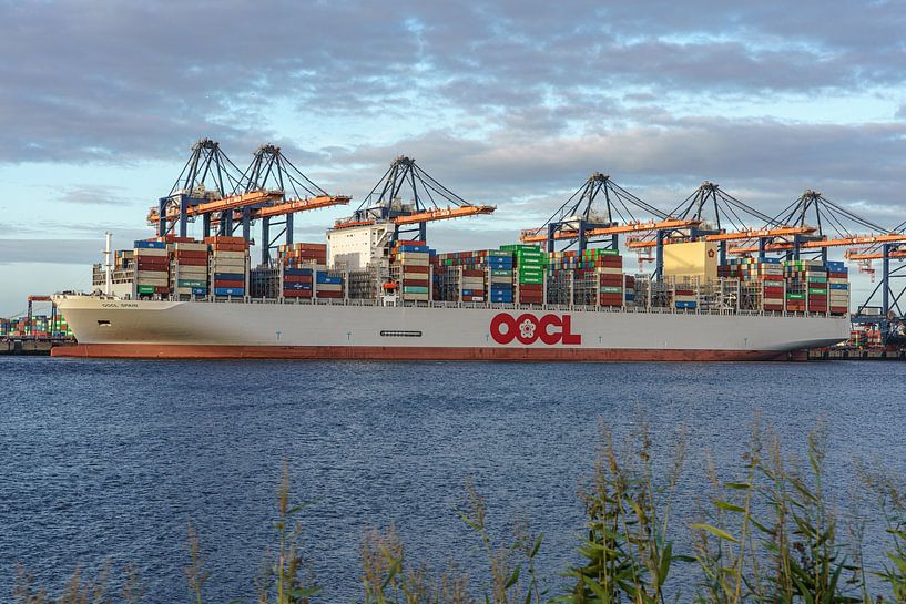 OOCL Spain container ship. by Jaap van den Berg