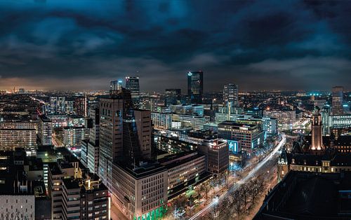 Storm at night in Rotterdam