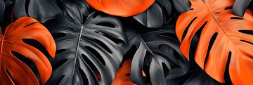 Bladsoort zwart oranje van Poster Art Shop