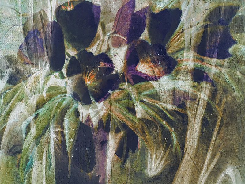 Schwarze Tulpen - abstrakte Malerei von Christine Nöhmeier