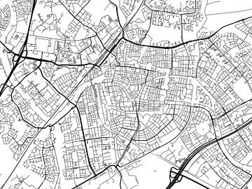 Kaart van Leiden in Zwart Wit van Map Art Studio