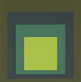 Josef Albers - Hommage an das Quadrat, grau, grün, olivgrün, hohe Auflösung von Vivanne