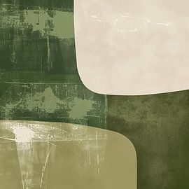 Vloeiende vormen in harmonie van groen en beige tinten van Color Square