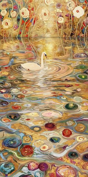 Swan in Golden Waters by Whale & Sons