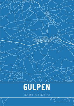 Blauwdruk | Landkaart | Gulpen (Limburg) van MijnStadsPoster