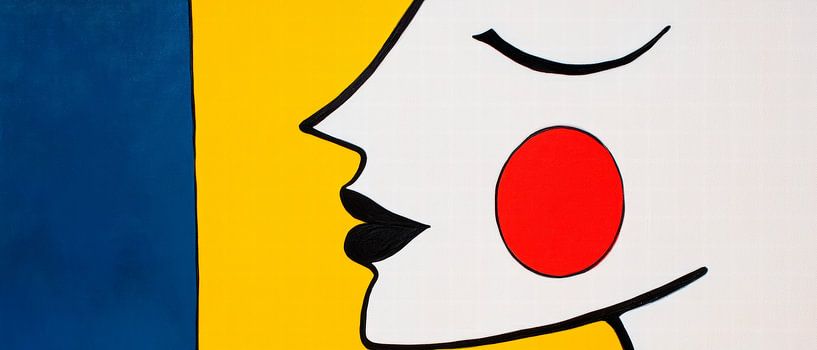 Abstraktes Gesicht in kräftigen Farben von Poster Art Shop