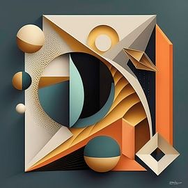 abstract geometric retro art by Gelissen Artworks