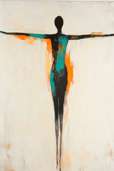 Schaduwfiguur in levendige kleuren van Poster Art Shop