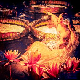 Magische Bloemen in een Vijver van Helga Blanke