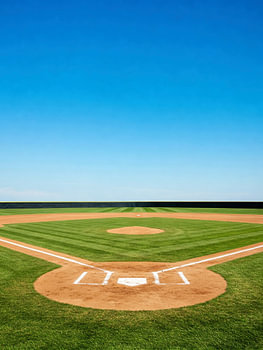 Diamant de baseball sous un ciel bleu éclatant