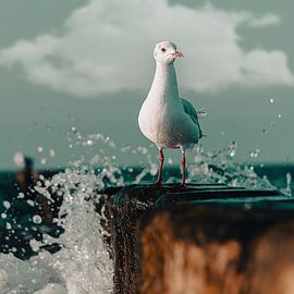 Ostsee Möwe auf Bune von Bild.Konserve