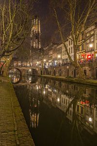 Tour du Dom, Oudegracht et Gaardbrug à Utrecht le soir sur Tux Photography