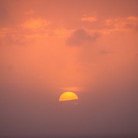 Mist en de zonsondergang van Wouter van der Weerd