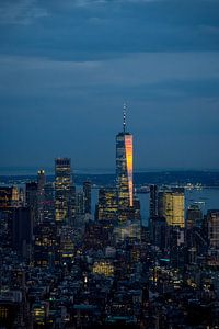 One Tower, Manhattan au coucher du soleil sur Arjen Schippers