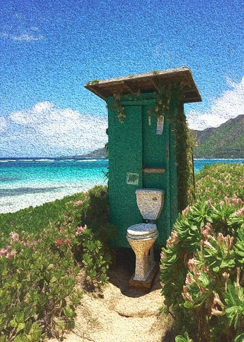 Toilette am Strand