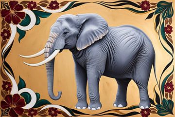 Elegante olifant met bloemenrand van Imperial Art House