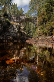 Swedish nature – Vertical photo print of the historic stone arch bridge at the Brattfallet Gorge by Dylan Winter Visuals