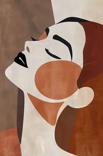 Portrait féminin abstrait au repos