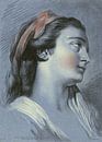 Hoofd van een jonge vrouw, Jean François Janinet, 1762 - 1814 van Atelier Liesjes thumbnail