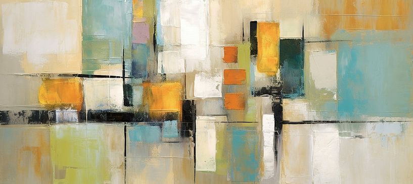 Pastel Abstract van Blikvanger Schilderijen