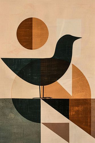 Abstracte vogel met geometrische vormen