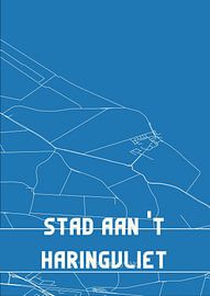 Blauwdruk | Landkaart | Stad aan 't Haringvliet (Zuid-Holland) van Stad & Wand