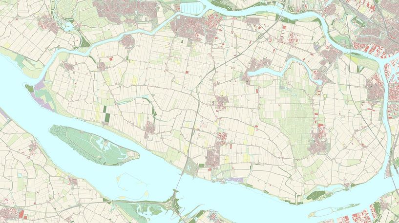 Carte de Hoeksche Waard par Rebel Ontwerp