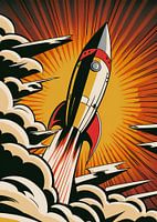 Zum Mond! Pop Art Rocket - Vintage-Poster nach Roy Lichtenstein