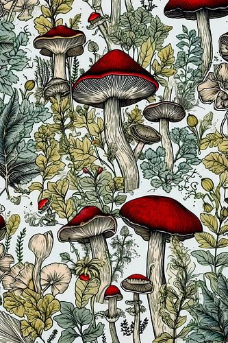 Paddenstoelen patroon 36 #natuur