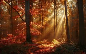 Herbstliches Lichtspiel im Wald
