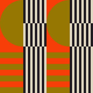 Funky retro geometrische 11. Moderne abstracte kunst in heldere kleuren.