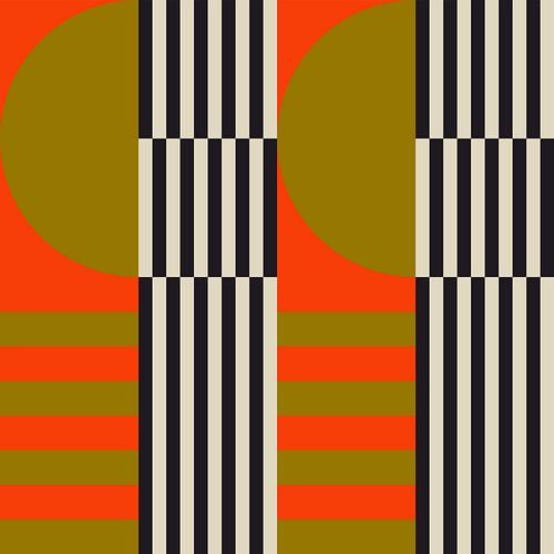 Funky rétro géométrique 11. Art abstrait moderne aux couleurs vives.