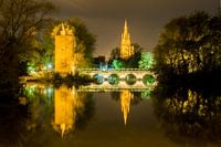 Brug en Poertoren bij nacht