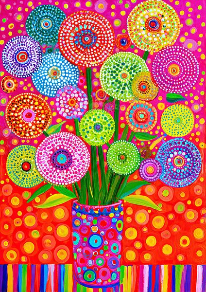 Blumenvase | Bright Flower Party Vibes von Blumen Studio
