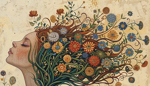 Femme fleurs | moderne