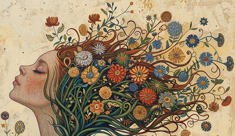 Vrouw Bloemen | Modern van Blikvanger Schilderijen